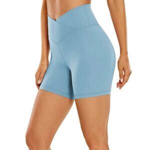 CRZ YOGA Womens Butterluxe Crossover Biker Shorts 5” Inseam